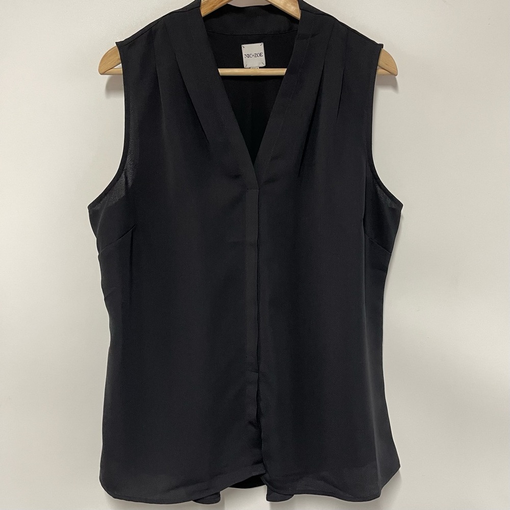 NIC + ZOE Black Day to Night Sleeveless Blouse - XL - Picture 3 of 13